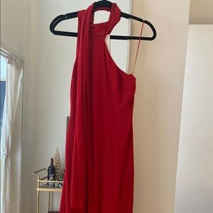 Reformation Red Halter Maxi Gown
